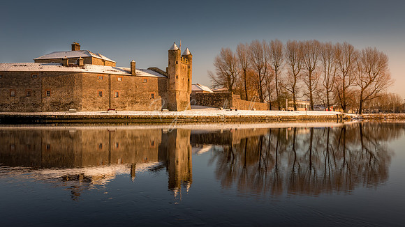 Enniskillen Castle sunshine and snow