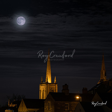 St Macartin's Cathedral and moon April 2020--2