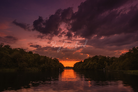 Sunset at Portora Lough gates-