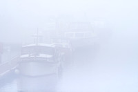 Boats in the fog Enniskillen 2021