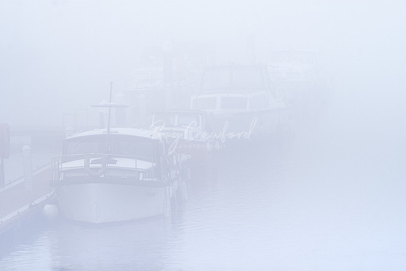 Boats in the fog Enniskillen 2021