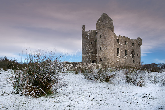 Monea Castle with snow_