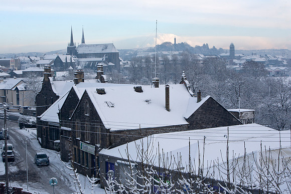Enniskillen snowy roof tops
